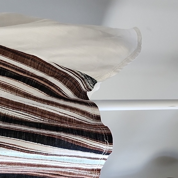 Cato multicolored striped blouse with high low hem and wide scoop neck - Picture 9 of 15